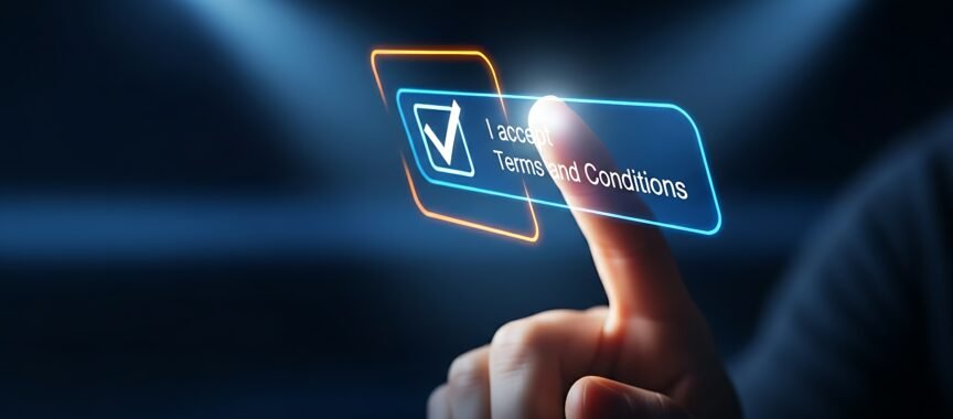 Person accepting website policy Terms of Use